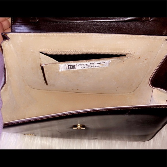 BALMAIN Vintage Brown Leather Handbag - Picture 7 of 7